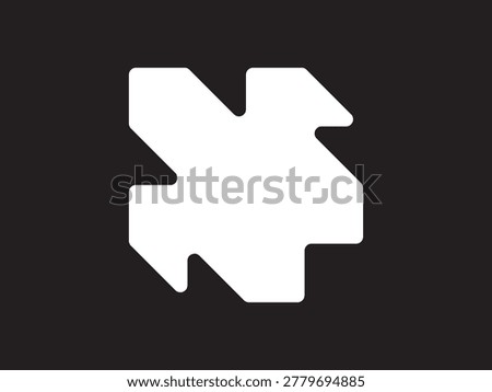 Modern abstract geometric logo with a minimalist monogram style featuring sharp angular shapes in white on a black background. Suitable for technology branding, startups, gaming, esports, digital agencies, and modern corporate identity projects.