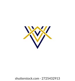 Logotipo geométrico Abstractas moderno con Formas superpuestas en V y techo	