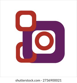 Modern Abstract Geometric Logo with Rounded Squares and Circle