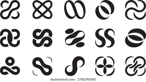 Modern Abstract Geometric Loop Logos and Symbols