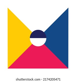 Modernes Abstraktes geometrisches m Großbuchstabe alphabetisches flaches Design. M-Brief