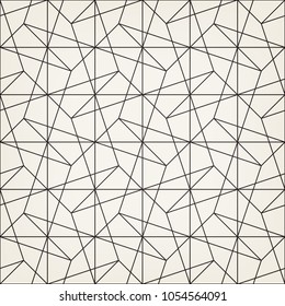 Modern abstract geometric pattern with crossing thin lines. Seamless linear rapport. Stylish fractal texture. Vector pattern to fill the background, laser engraving and cutting.
