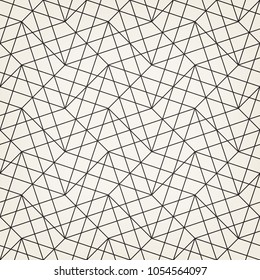 Modern abstract geometric pattern with crossing thin lines. Seamless linear rapport. Stylish fractal texture. Vector pattern to fill the background, laser engraving and cutting.
