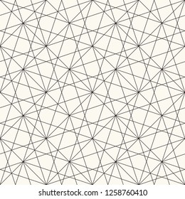 Modern abstract geometric pattern with crossing thin lines. Seamless spiderweb rapport. Stylish fractal texture.
