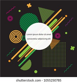 Modern abstract geometric pattern design and background with circle badge. Use for modern design, cover, tag, template, decorated, flyer, brochure and poster.