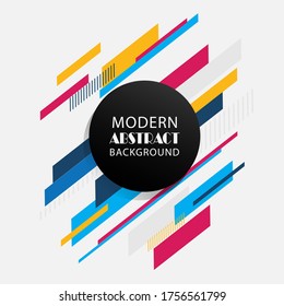 Modern abstract geometric pattern design and background with square badge. Use for modern design poster, tag, cover, template, decorated, brochure and fashion.