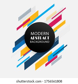 Modern abstract geometric pattern design and background with square badge. Use for modern design poster, tag, cover, template, decorated, brochure and fashion.
