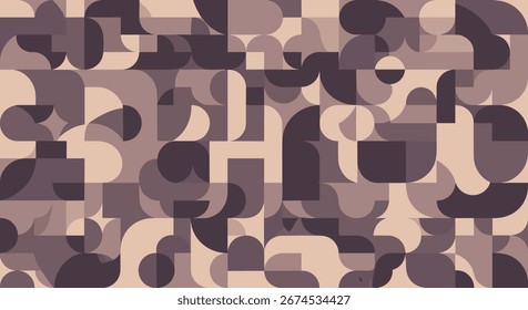 Modern abstract geometric pattern featuring soft neutral tones and dynamic shapes