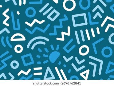 Modern Abstract Geometric Pattern with Playful Shapes