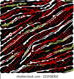 modern and abstract geometric pattern. vibrant screen prints are blocked, layered and striped together, moving graphic looks away from geometric, isolated illustration wavy sea. energetic style vector