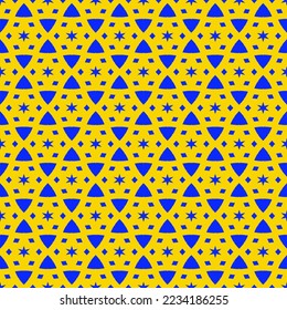 Modern abstract geometric Pattern, with yellow and blue contrast matching color for fabric texture, background, wallpaper home decorating, clothing, fashion designer 
