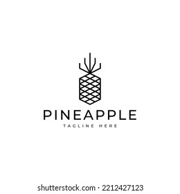 modern abstract geometric pineapple fruit vector logo design