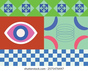Modern Abstract geometric pop art vector illustration 