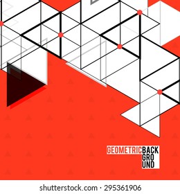 Modern Abstract Geometric Red Background For Design. Vector Illustration