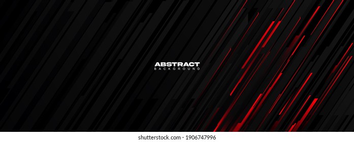 Modern Abstract geometric red and black color Background. Motion, sport, lines. Poster, wallpaper, Landing page. Vector Illustration