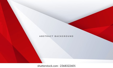 Modern abstract geometric red white background with shadow suit for business corporate banner backdrop presentation and much more Premium Vector