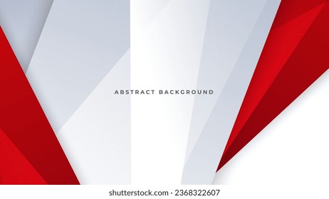 Modern abstract geometric red white background with shadow suit for business corporate banner backdrop presentation and much more Premium Vector