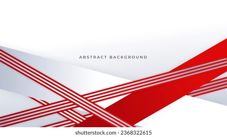 Modern abstract geometric red white background with shadow suit for business corporate banner backdrop presentation and much more Premium Vector