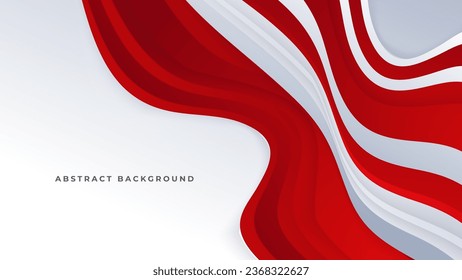 Moderno fondo blanco geométrico y abstracto rojo con traje de sombra para la presentación de banner empresarial y mucho más Vector Premium