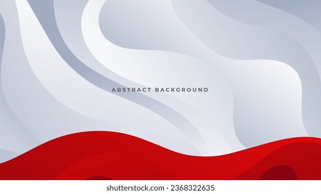 Moderno fondo blanco geométrico y abstracto rojo con traje de sombra para la presentación de banner empresarial y mucho más Vector Premium