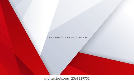 Modern abstract geometric red white background with shadow suit for business corporate banner backdrop presentation and much more Premium Vector