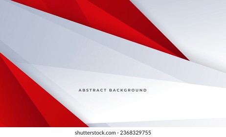 Modern abstract geometric red white background with shadow suit for business corporate banner backdrop presentation and much more Premium Vector