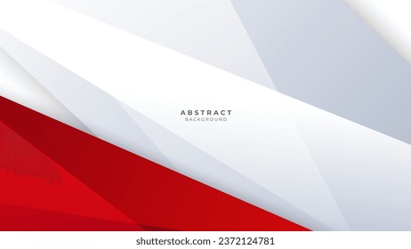 Modern abstract geometric red white background with shadow suit for business corporate banner backdrop presentation and much more Premium Vector