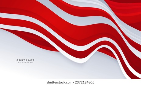 Modern abstract geometric red white background with shadow suit for business corporate banner backdrop presentation and much more Premium Vector