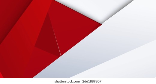 Modern abstract geometric red white background with shadow suit for business corporate banner backdrop presentation and much more Premium Vector
