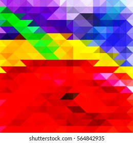 modern abstract geometric red yellow blue background, mosaic of triangles, vector illustration
