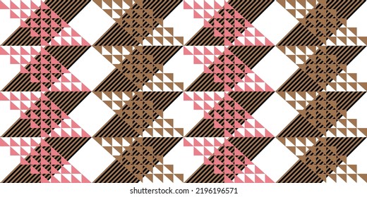 Modern abstract geometric retro vector seamless diagonal pattern with simple elements and shapes. Graphic pastel colored minimalist background.