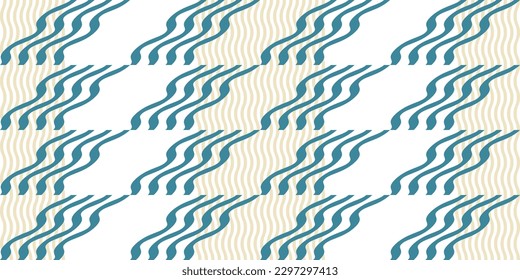 Modernes abstraktes geometrisches Retro-Vektor nahtlos diagonales Muster mit einfachen Elementen und Formen. Grafischer, pastellfarbener, minimalistischer Hintergrund.