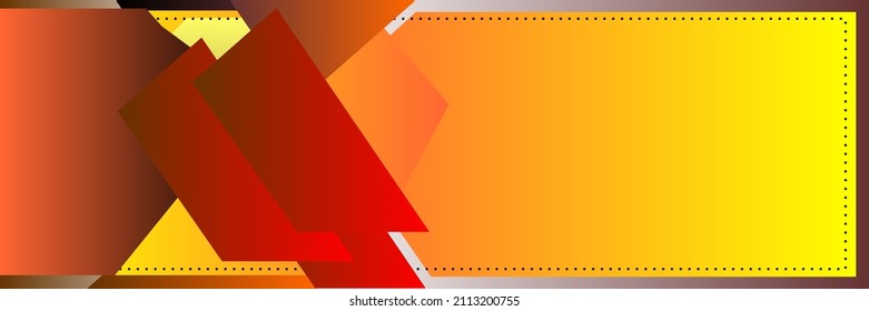 Modern abstract geometric ruby ​​red, orange and yellow color background trendy banner design
