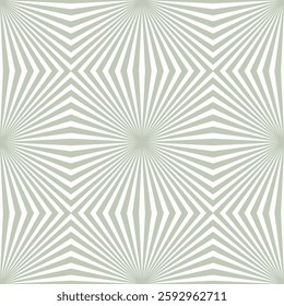 Modern abstract geometric seamless pattern. Optical illusion effect. Vector texture with broken lines, stripes, burst, chevron, tiles. Sage green and white minimal design. Funky op art background