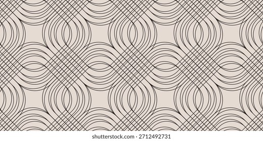 Modern abstract geometric seamless pattern, black and white monochrome art background. Contemporary creative flat design illustration with geometric figure ornament.