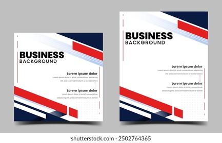 Modern abstract geometric shape with blue and red color square banner template. Usable for social media post, cover, banner, flyer.