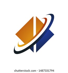 modern abstract geometric shape stacked square shape logo design element logo