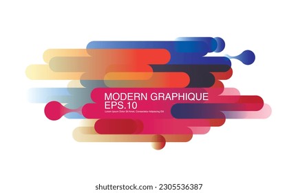 Modern Abstract geometric shapes Circle concept. with colorful trend color composition. Vector Eps10.