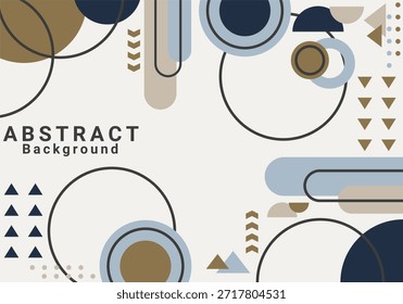 Modern Abstract Geometric Shapes Composition with Muted Colors