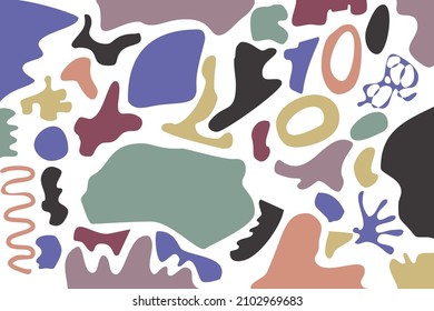 Modern abstract geometric shapes set. Earthy neutral colors.