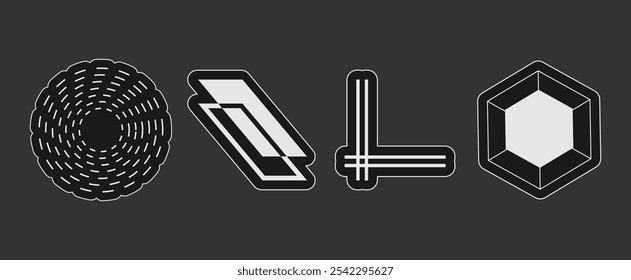 Modern Abstract Geometric Shapes Vector EPS Illustration with Minimalist Design Patterns for Creative Backgrounds and Graphic Projects