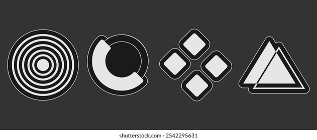 Formas geométricas Abstractas modernas Vector Ilustración EPS con patrones de diseño minimalista para fondos creativos y proyectos gráficos