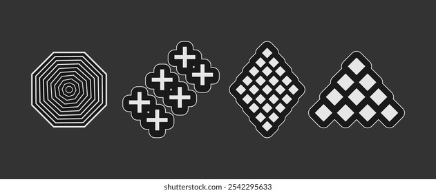 Modern Abstract Geometric Shapes Vector EPS Illustration with Minimalist Design Patterns for Creative Backgrounds and Graphic Projects