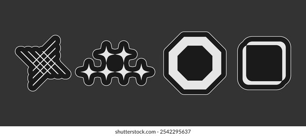 Modern Abstract Geometric Shapes Vector EPS Illustration with Minimalist Design Patterns for Creative Backgrounds and Graphic Projects
