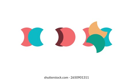 Moderno Abstract Geometric Shapes Vetor Set. Elementos de design minimalista coloridos.

