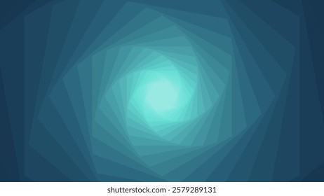 Modern abstract geometric spiral background with a blue and teal gradient effect. Ideal for digital design, technology themes, and creative projects.