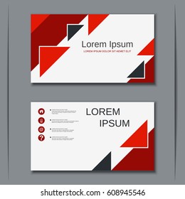 Modern abstract geometric style visiting card vector design template