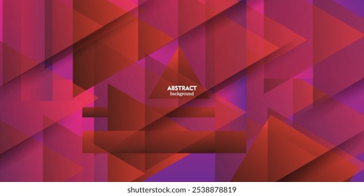 Modern abstract geometric triangle background with dark red gradient color, simple shape with trendy design.