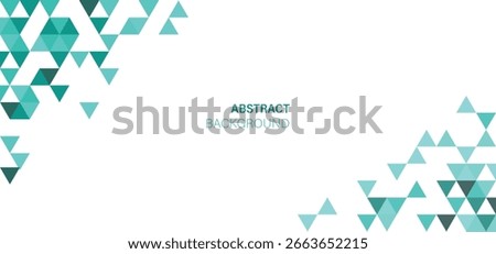 Modern Abstract Geometric Triangular Background in Cyan and Aqua Tones, Minimal Clean Design for Tech Banner, Poster, Website Template, Digital Decor, Futuristic Visual Concept in Vector Format