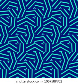 Modern abstract geometric vector background. Trendy vivid fashionable texture. Rectangular colorful seamless pattern with random striped blocks. Element of design.